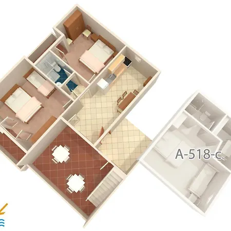 Apartment By The Sea Podgora, Makarska - 518 *